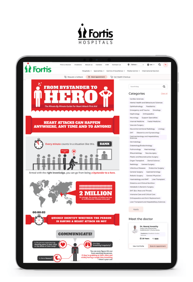 fortis hospitals email copywriting services client of fellocraft